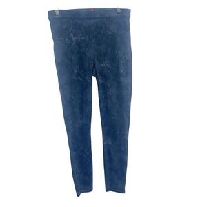 Spanx Legging Womens M Gray Stretch Acid Washed Mid Rise Ankle Knit Pant Pull On